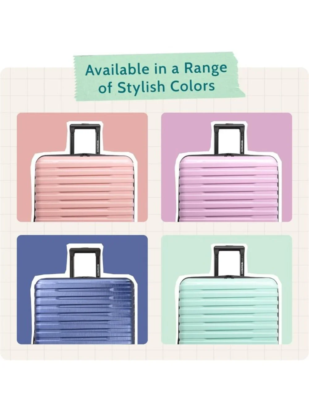 Expandable Hardside Travel Luggage with 8 Spinner Wheels, Teal, Large 30-Inch